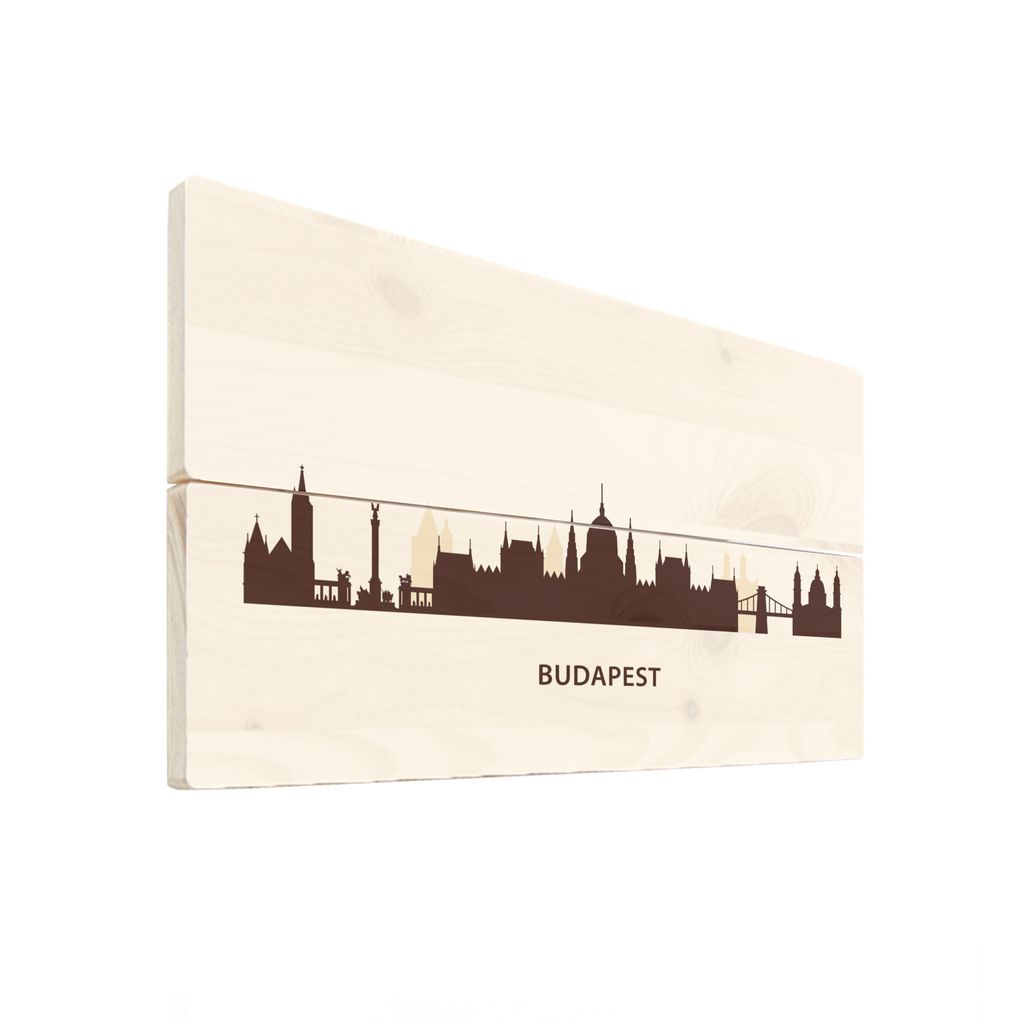 Wanddekoration Holz Gemälde - Illustration Skyline Produktbild 