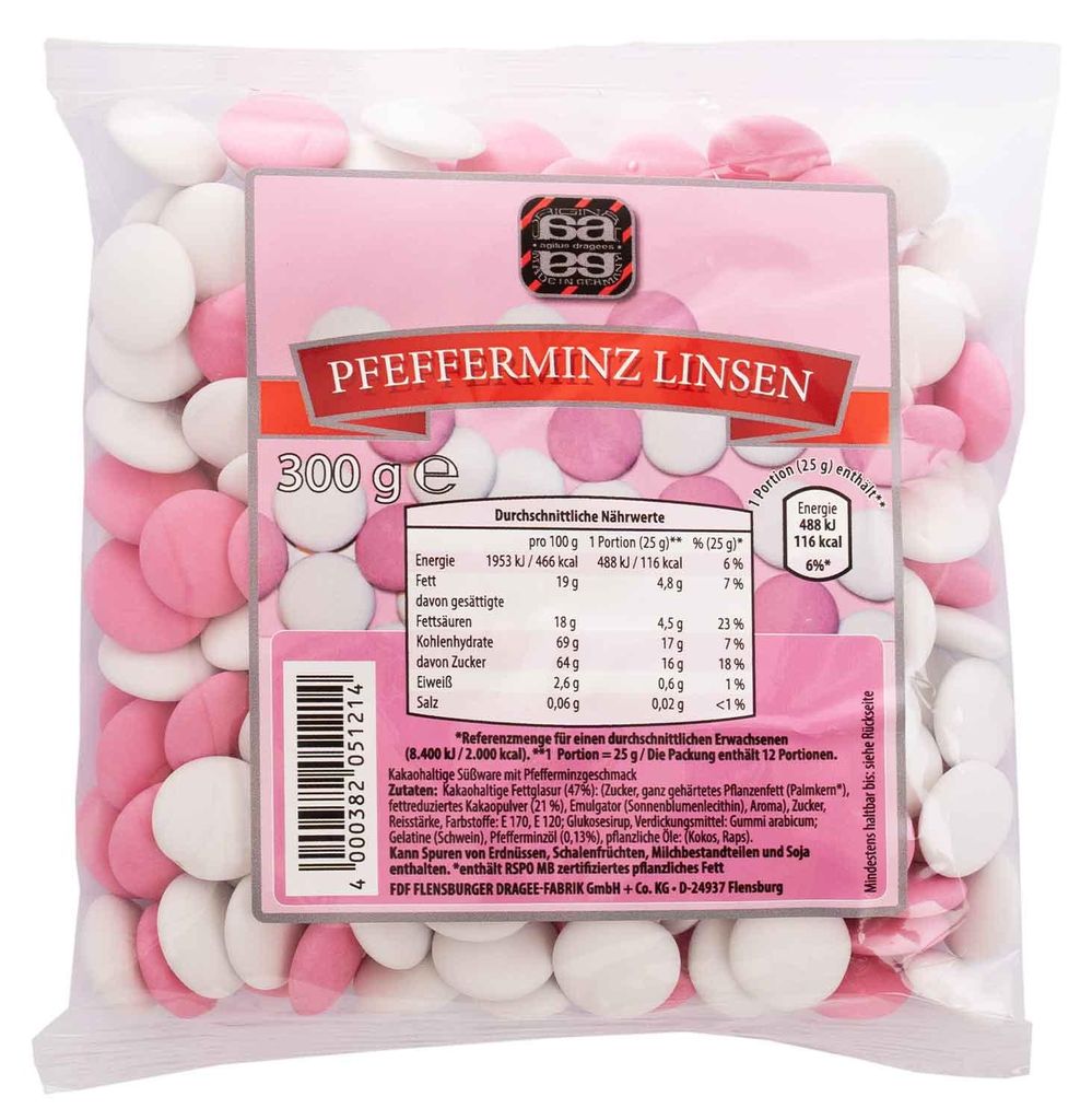 agilus dragees Pfefferminz Linsen 300g Produktbild 