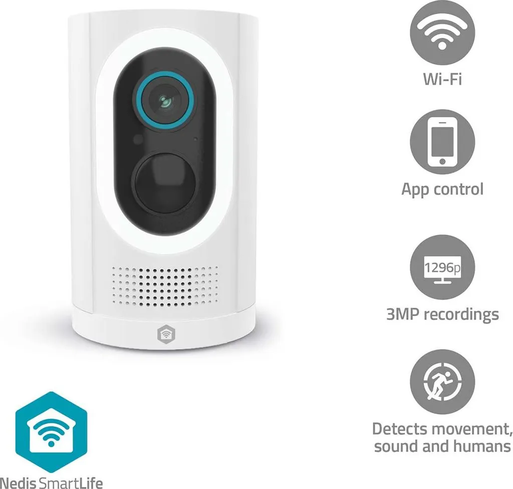 Telecamera Wi-Fi per esterni, 3 MP HD, visione notturna, IP65, batteria da 6 mesi