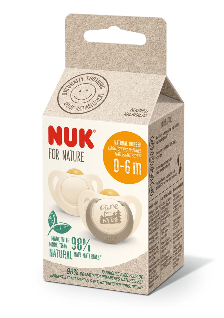Nuk 10.171.001 FOR Nature 0-6M Latex-Schnuller, BPA-frei