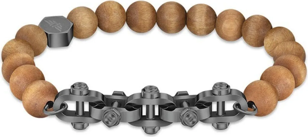 Bracelet Homme Police en Acier Inoxydable Maillons Larges et Robustes