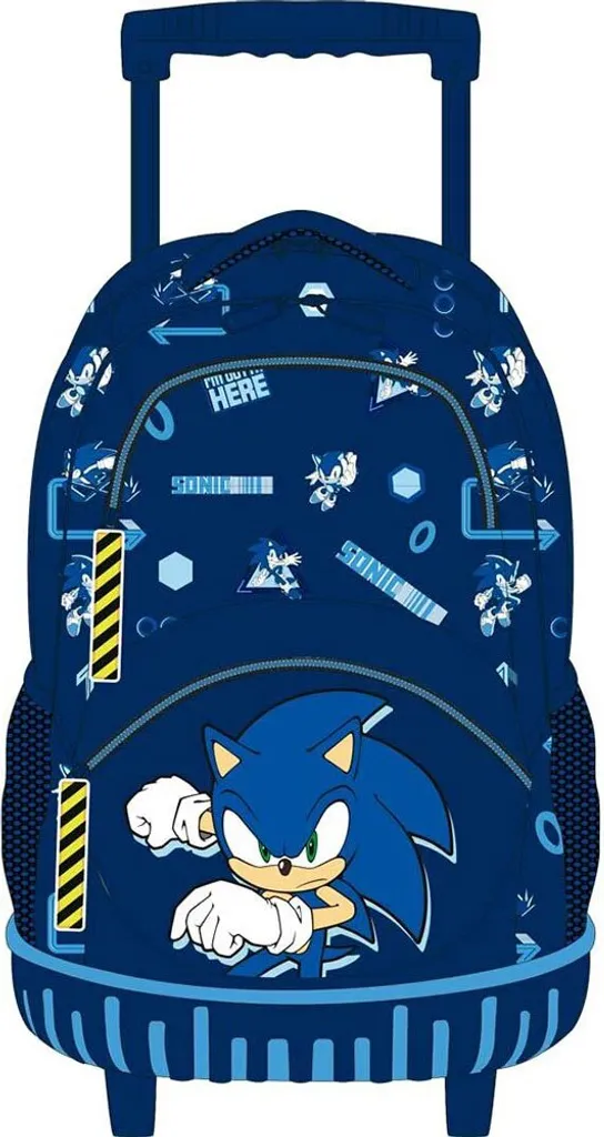 Sac à dos à roulettes Sonic 42 cm - Idéal pour l'école primaire bleu