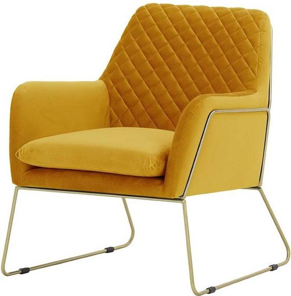 Sessel mit Ziernähten Foxe-Velluto 8-goldener Metallrahmen