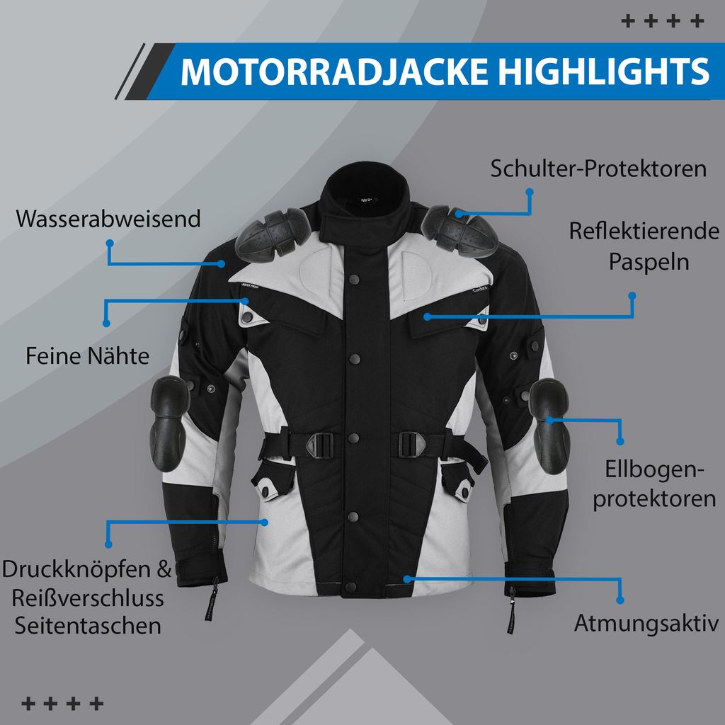 German Wear Herren Motorradjacke aus Textil mit Produktbild 6