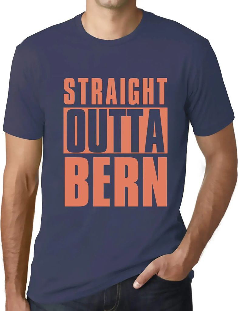 Herren Grafik T-Shirt Direkt aus Bern – Straight Outta Bern – Öko-Verantwortlich Vintage Jahrgang Kurzarm Lustige Druck Geburtstag Geschenk Mann