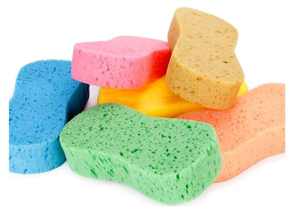 6er-Set Autopflege-Schwämme (23x11x4 cm) – Mikrofaser-Schwämme für eine schonende Autowäsche – Zufällige Farben