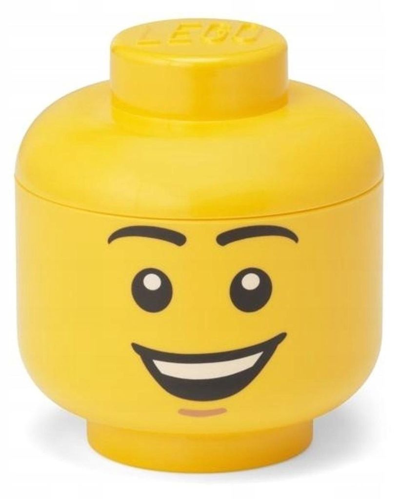Lego mini-figure head container – Happy Boy Produktbild 