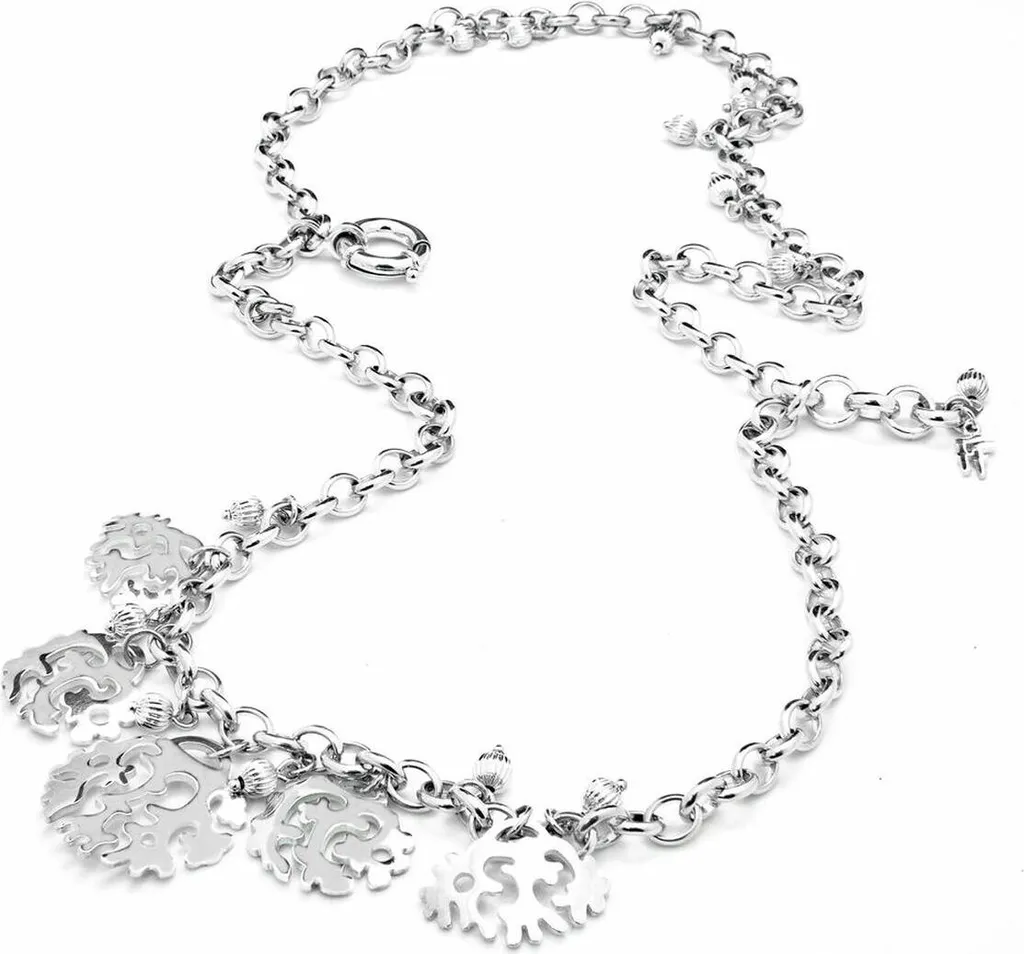 Regalo Donna: Collana Folli Follie 4N0F063 in Acciaio Argentato 37cm