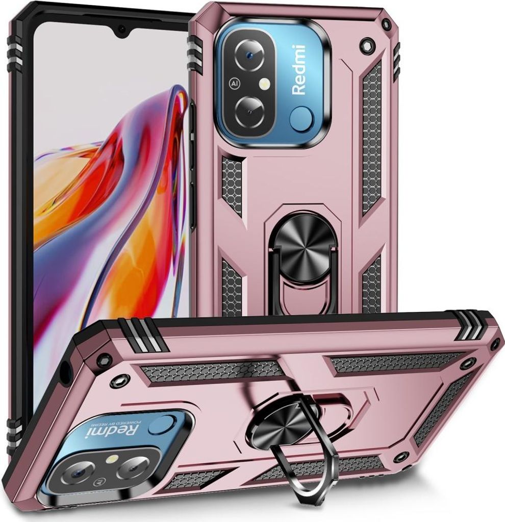 Xiaomi Redmi 12C Hülle - Coverup Ring Ständer Back Cover - Roségold