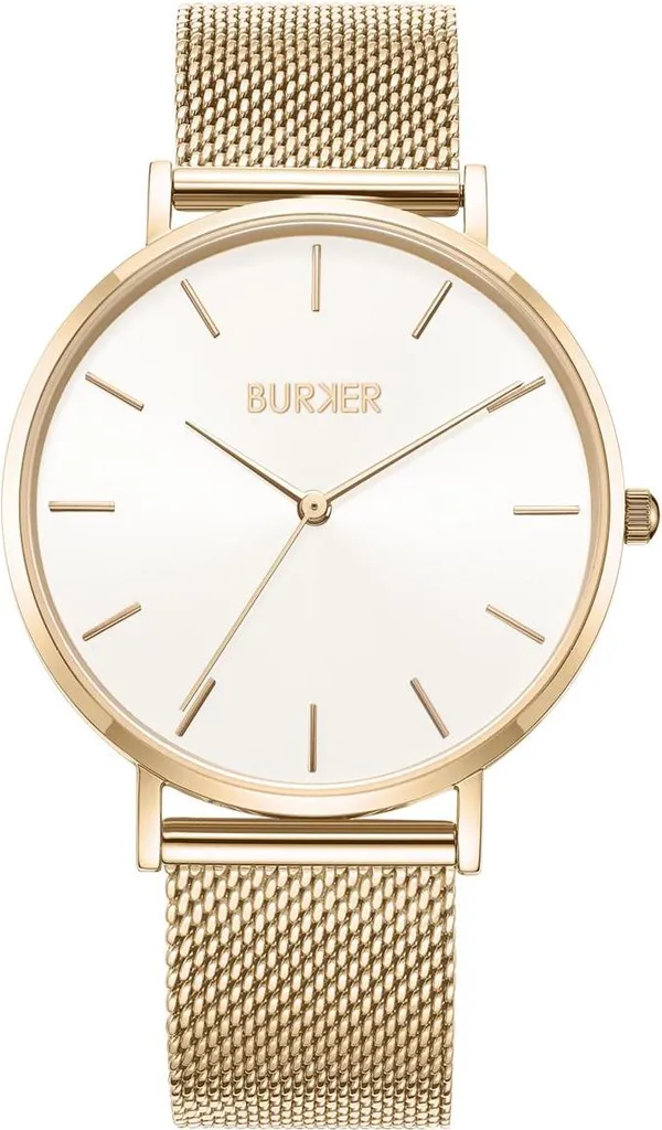 Orologio BURKER Ruby da donna con bracciale Milanaise - Oro bianco - 38 mm