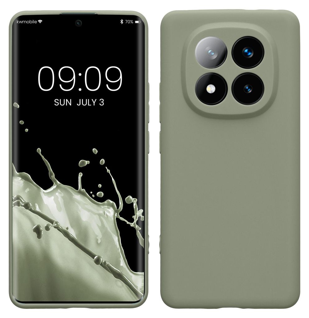 kwmobile Handyhülle für Xiaomi Redmi Note 14 Pro+ 5G / Redmi Note 14 Pro Plus 5G Hülle - weiches Handy Silikon Case - Schutzhülle Cover - Graug...