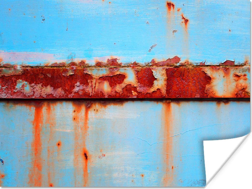 MuchoWow Poster Metalle - Rost - Vintage - Stahl 160x120 cm - Foto Plakat