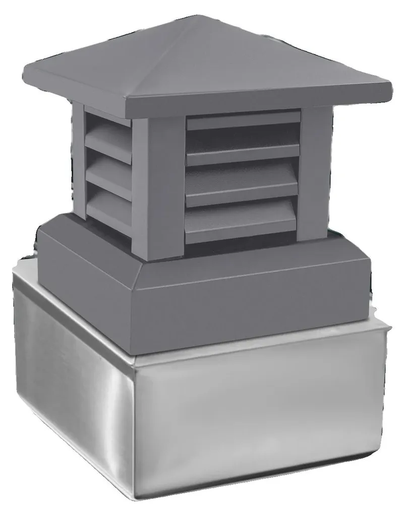 Chapeau de Cheminée Ventilé en Aluminium pour Toiture 25,5 x 25,5 cm