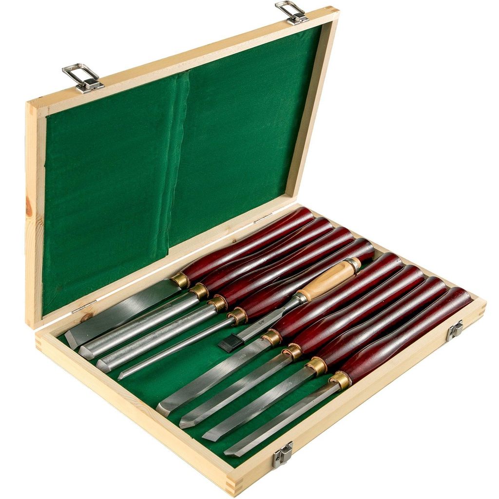 VEVOR Stechbeitel-Set – 8-teiliges Drechslerbeitel-Set, 7 Zoll / 17 cm & 9 Zoll Holzarbeitsbeitel für Drechselbank, ideal für Holzschnitzen, Wu...