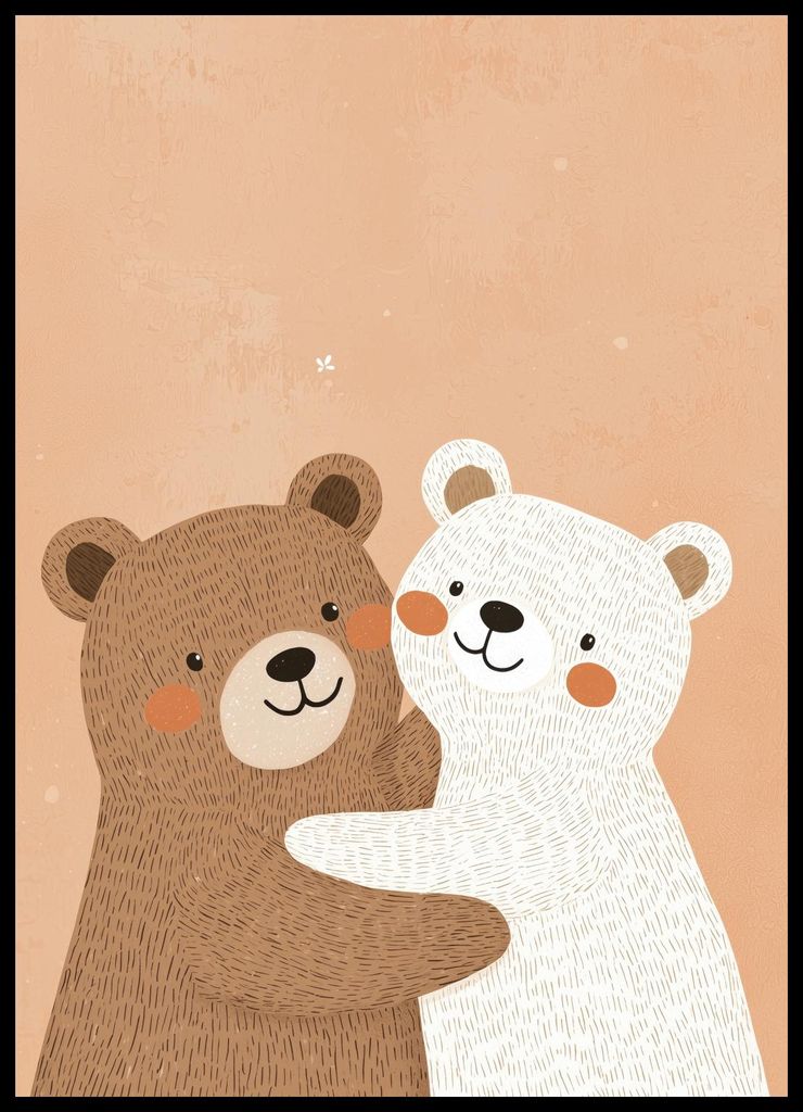 Plakat 50x70cm Muster für Kinder, Mädchen und Jungen - Bären