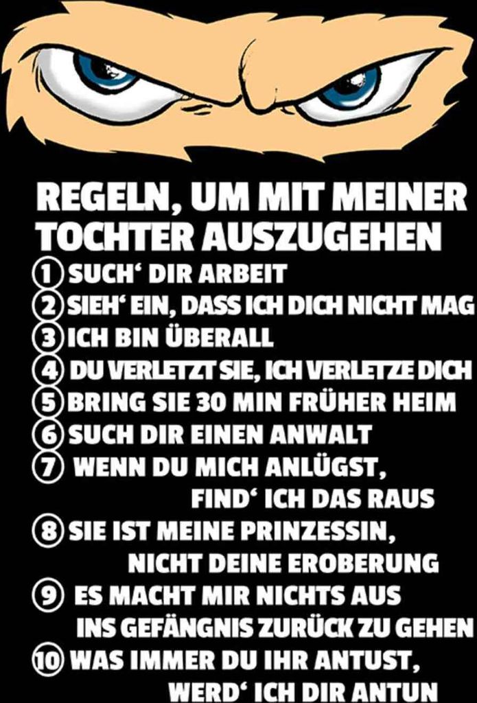 vianmo Holzschild 30x20 cm Regeln um mit Tochter auszugehen Familie Freunde
