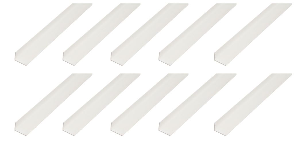Alberts 10 x Winkelprofil, PVC, weiß, 25 x 20 x 1 mm, Länge Produktbild 
