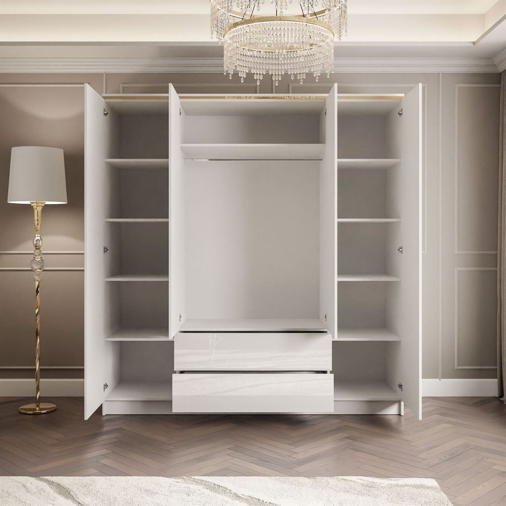 Aurora Kleiderschrank Mit Spiegel - Moderner Garderobenschrank Kaschmir