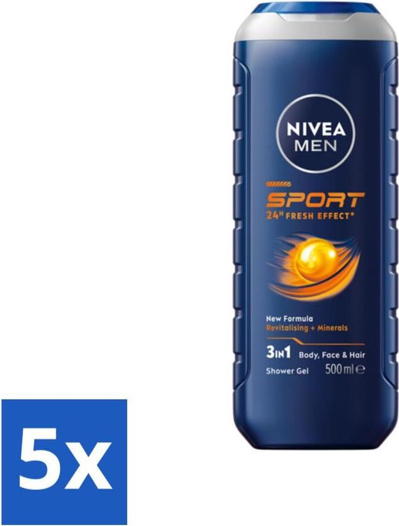 NIVEA MEN - Duschgel - Sport - 500 ml - Vorteilspack - 5 Stücke