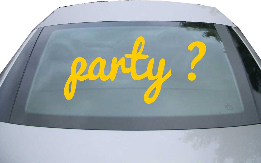 Indigos UG - Aufkleber Heckscheibe & Motorklappe DE6358 - gold - 600x285 mm - Party - Auto Scheiben Fenster Heckklappe Tuning Racing JDM - Die cut