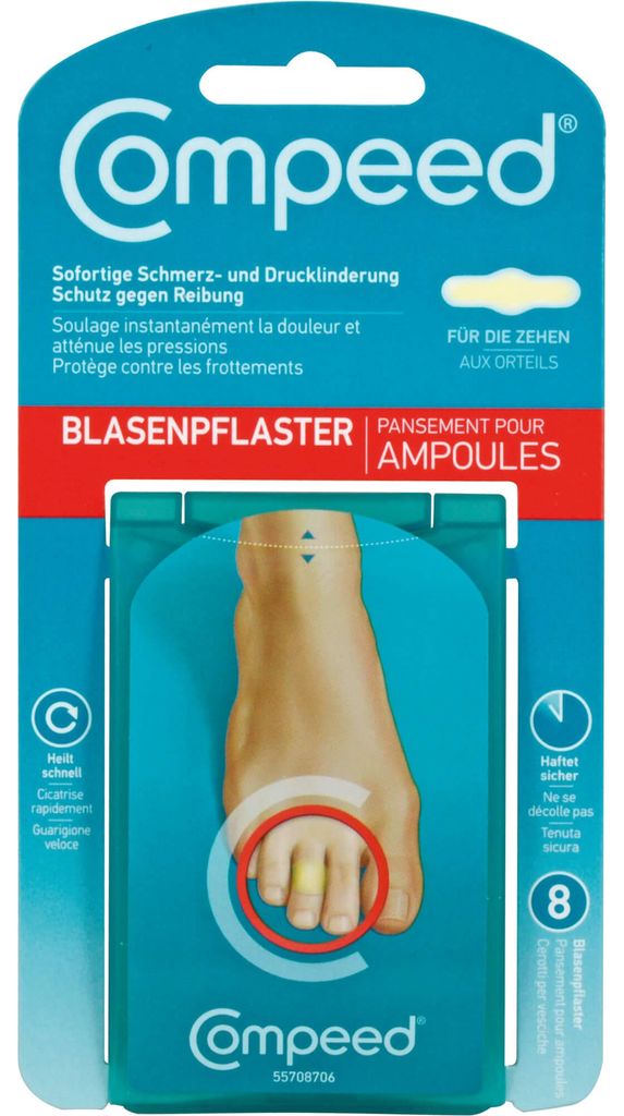 Compeed Blasenpflaster für die Zehen, 1,7 x 5,7 cm, Oval, Produktbild 