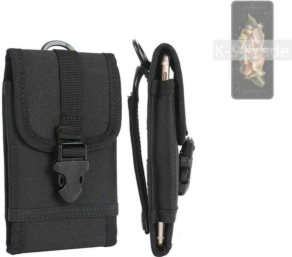 K-S-Trade Holster Handy Hülle kompatibel mit Samsung W23 Flip Holster Handytasche Gürtel Tasche Schutz Hülle Robust Outdoor schwarz