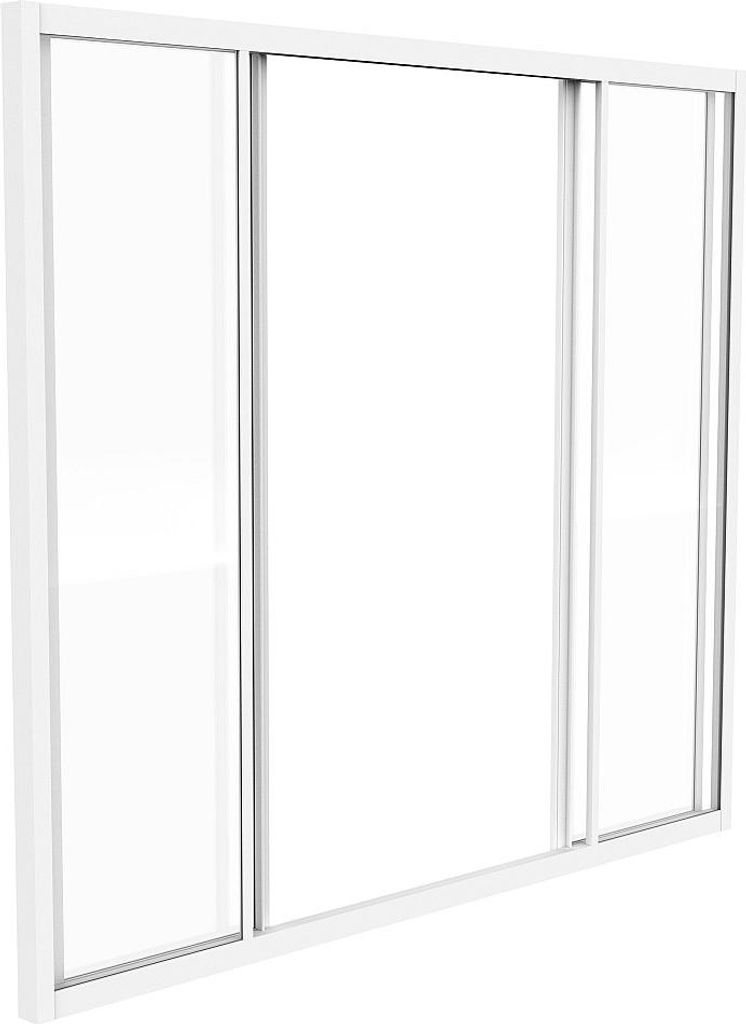 Weiß pulverbeschichtete Aluminium-Glasschiebewand 120 x 105 cm - RAVENA