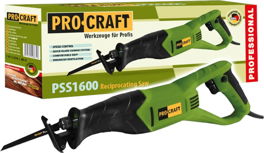 Procraft PSS1600 scie sabre 800W avec lame pour découpes de précision