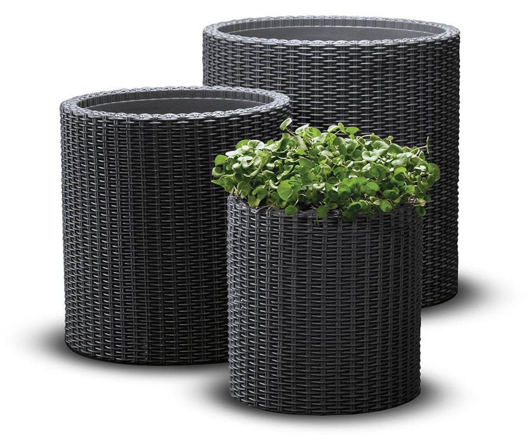 KETER Bloempot S, M, L, Cilindrisch, Antraciet, 230217 Productafbeelding 