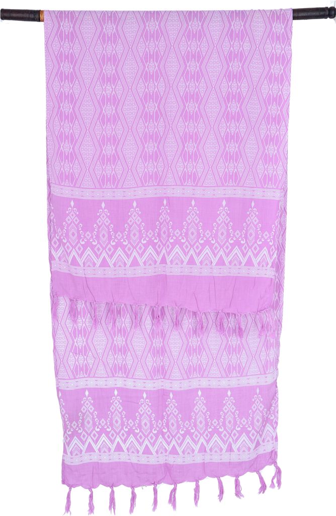 Schmaler Bali Sarong, Wickelrock, Sarongkleid, Schal - Raute/ Fuchsia, Uni, Violett, Viskose, 160*55 cm, Sarongs & Tücher