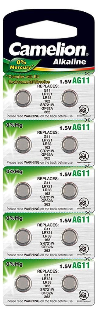 Camelion Knopfzelle, Uhrenbatterie LR58 / AG11 / G11 / Produktbild 