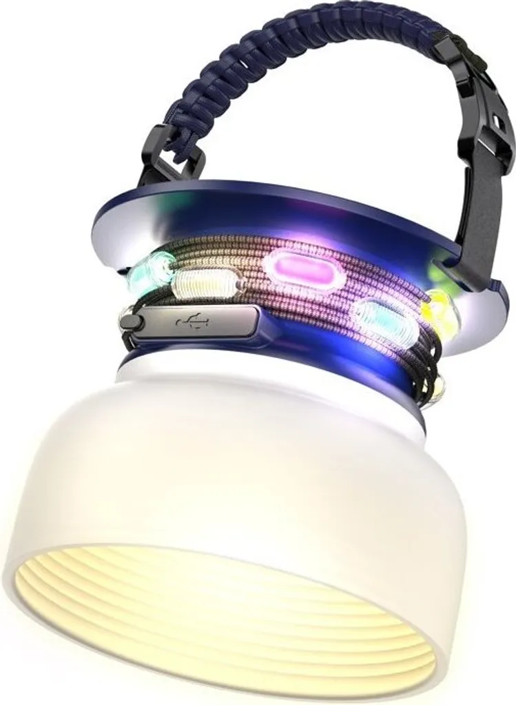 Lampe de camping solaire IMMAX avec guirlande LED RGB 10W USB-C IP65