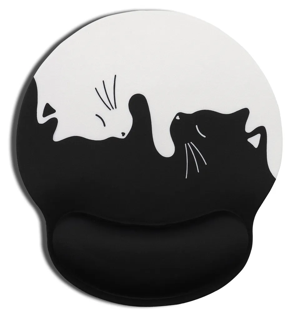 Tapis de souris chat pour bureau ergonomique avec repose-poignet souple
