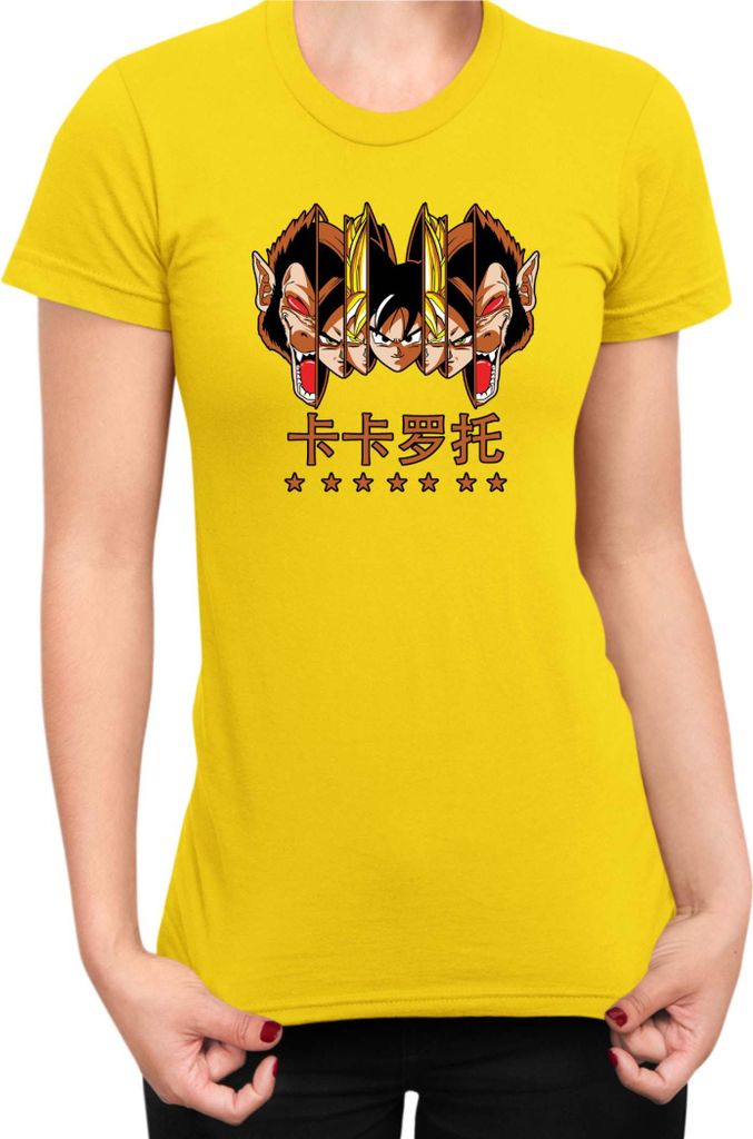 Damen T-Shirt Manga Japan Anime Comics Animation Dbz 021, Lady S / Gelb