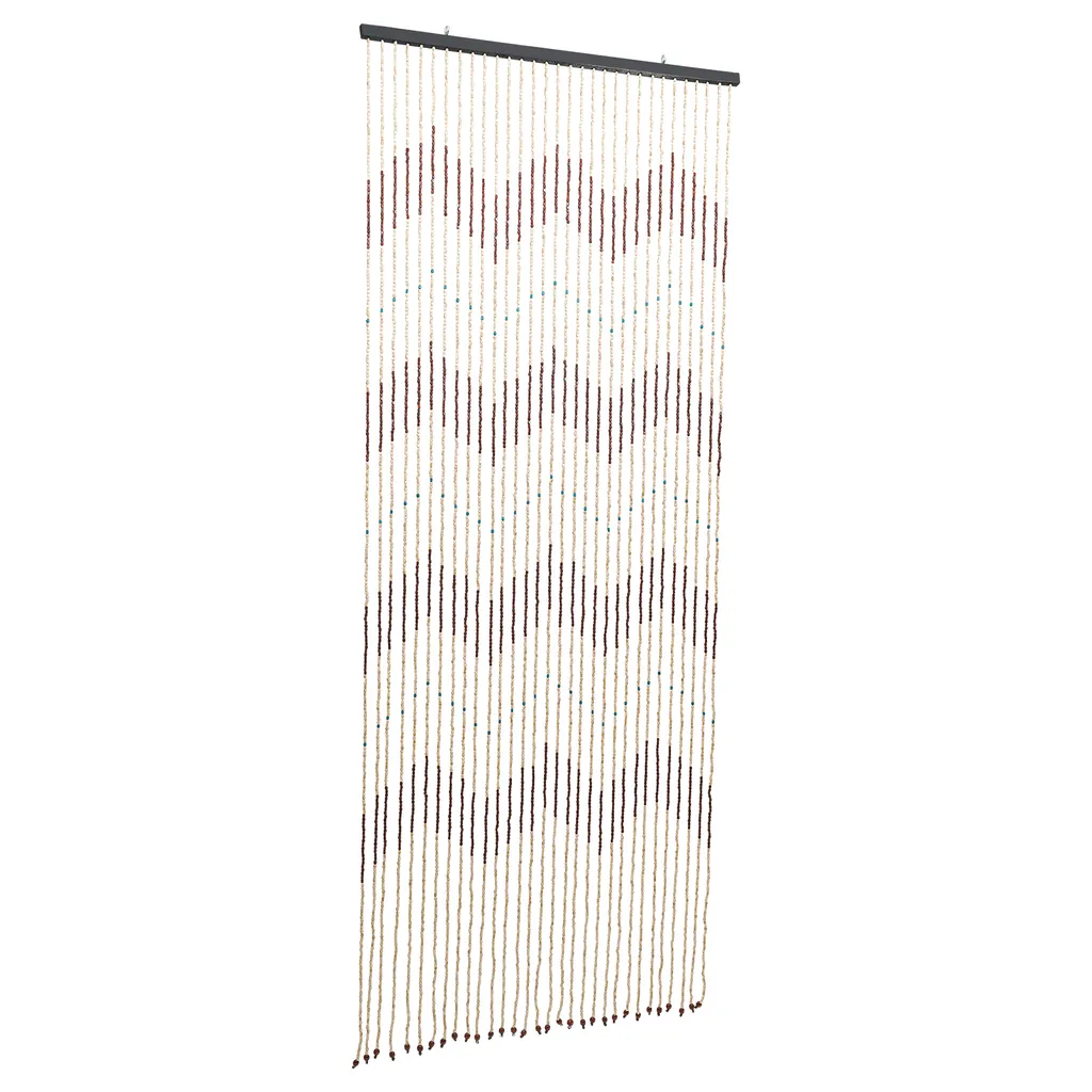 Rideau de porte perles bois 31 brins motif flèches 91x220 cm - Efficace