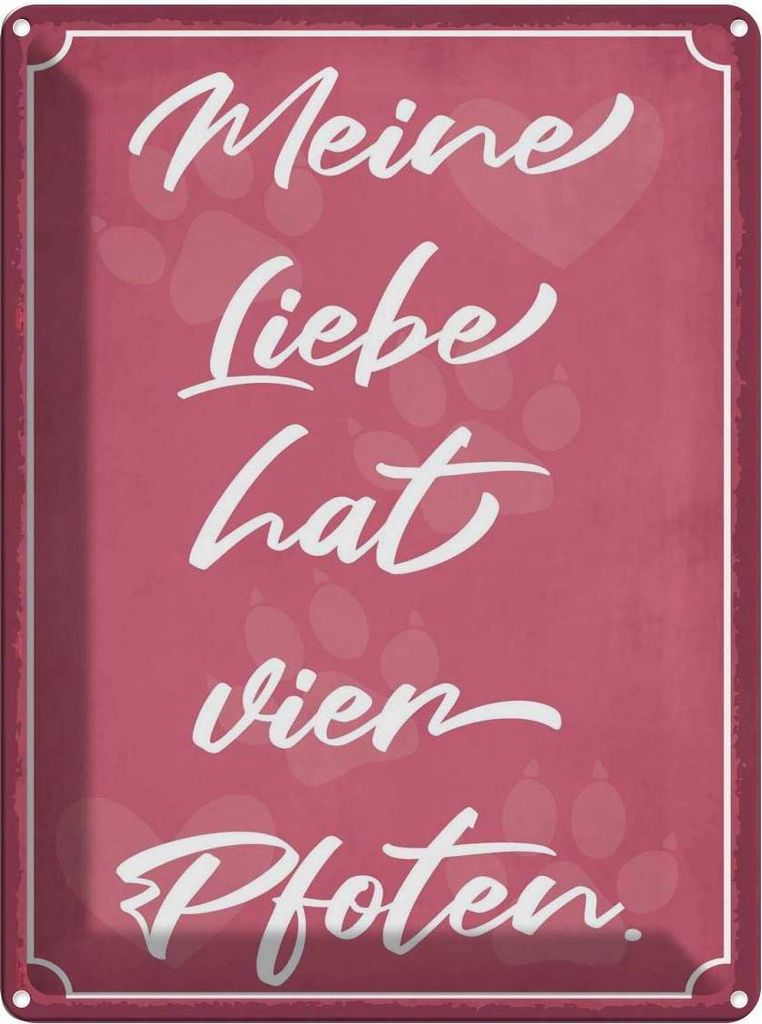 vianmo Blechschild 40x30 cm meine Liebe hat vier Pfoten Dekoration