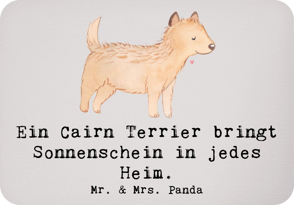 Mr. & Mrs. Panda Kühlschrankmagnet Cairn Terrier Glück - Grau Pastell - Geschenk, Abenteuer, whiteboardmagnet, designmagnet, Hundezauber, Hundesp...