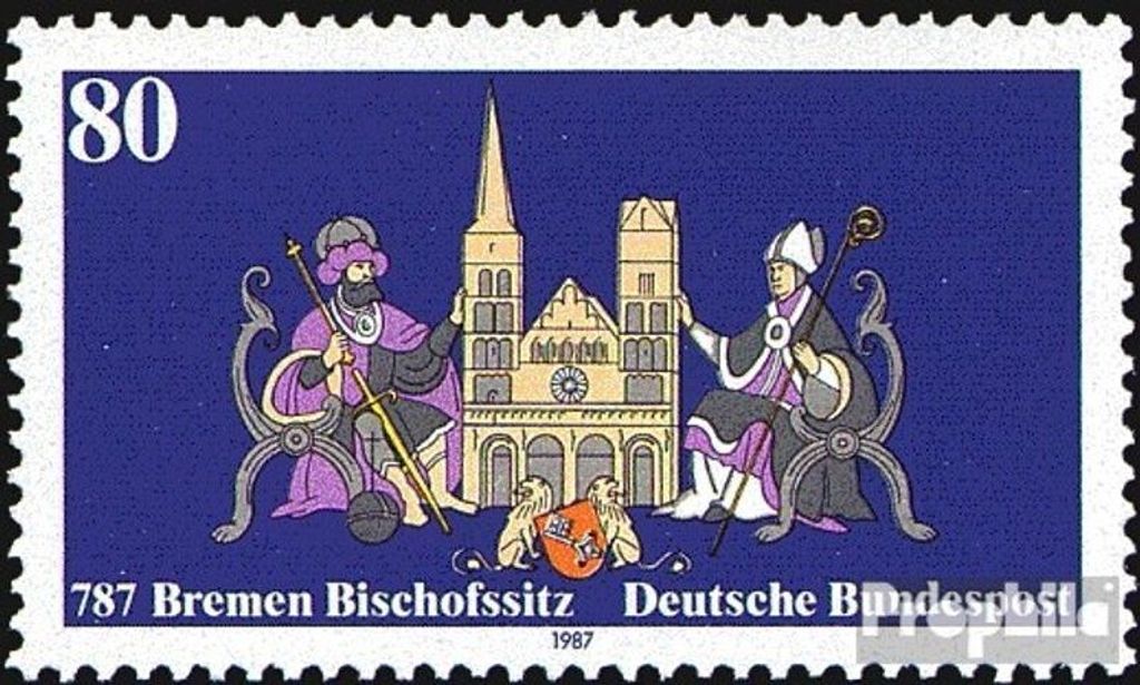 Briefmarken BRD (BR.Deutschland) 1987 Mi 1329 (kompl.Ausgabe) postfrisch 1200.Jahrestag Erhebung Bremens zum Bischofssitz