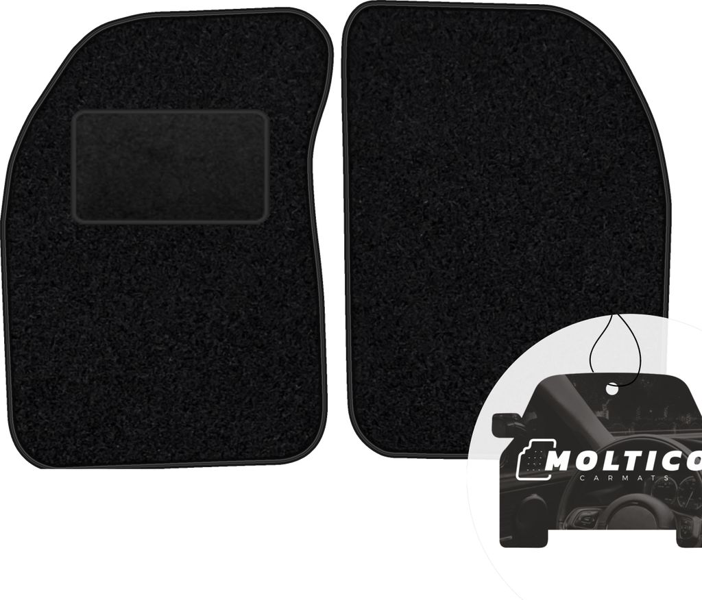 moto-MOLTICO Vorne Fußmatten Auto Velours Autoteppiche Schwarz Automatten Set 2-teilig passend für Renault Kangoo I 1998-2008