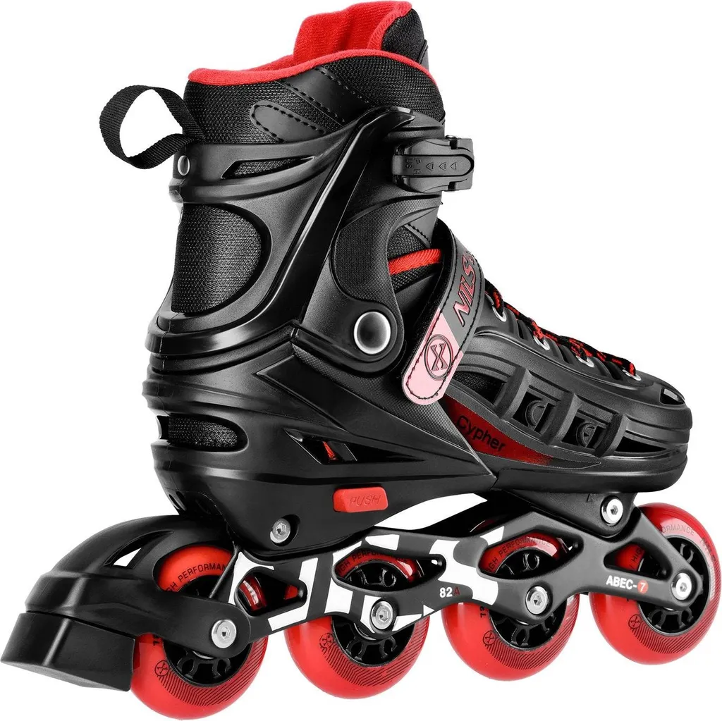Rollers en ligne modulables de couleur rouge et pointure ajustable M