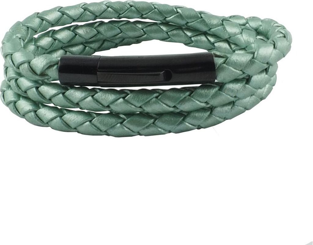 König Design Lederkette Lederband Leder-Armband 6 mm Herren Halskette 17 cm - 100 cm geflochten, Länge:17 Zentimeter, Farbe:Grün Metalisch