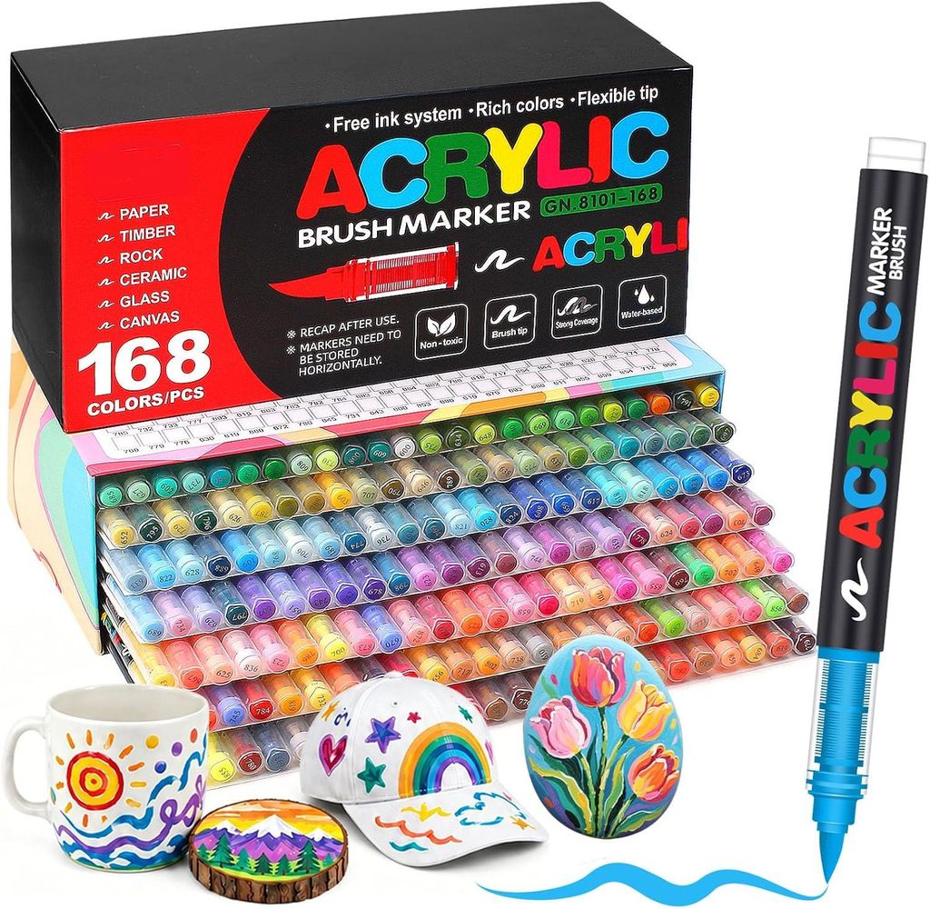 Acrylstifte, 168 Farben Graffiti Stifte, Markerstifte, Produktbild 