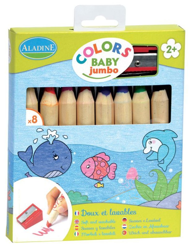 ALADINE 8 Jumbo Malstifte Kleinkinder Schule malen zeichnen Produktbild 