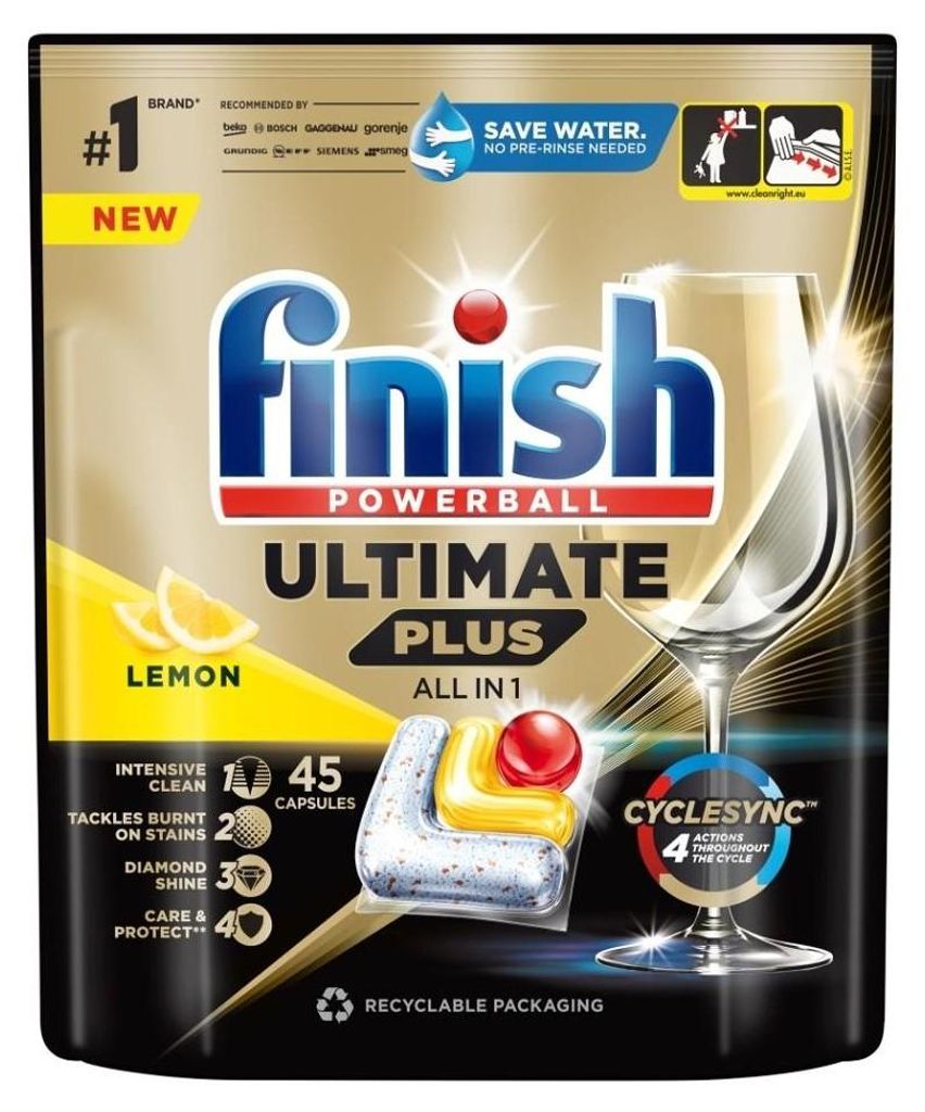 Tablety do myček Finish Ultimate Plus All in 1 Lemon, 45 ks Obrázek produktu 
