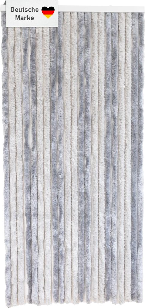 Flauschvorhang 90x200cm grau-hellgrau, Fliegenschutz, Produktbild 