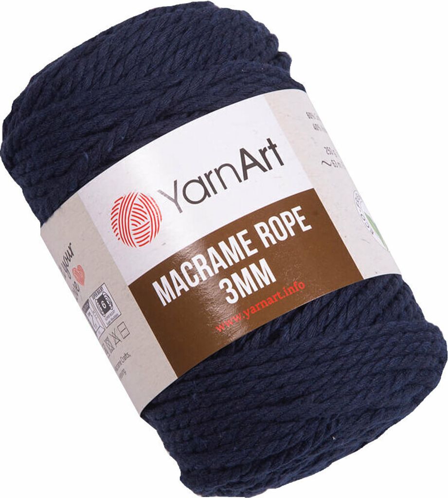 Yarn Art Macrame Rope 3 mm 63 m 784 Navy Blue Schnur
