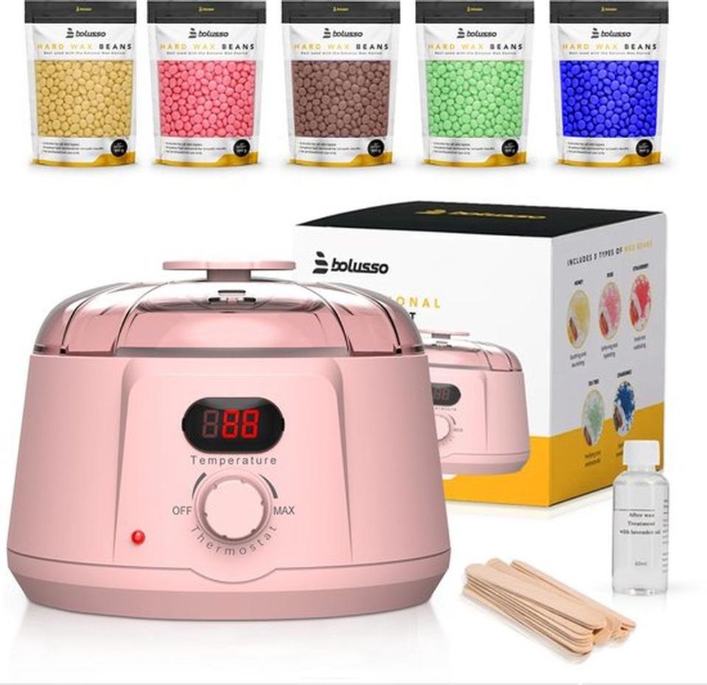 Bolusso Roze Wax Apparaat - NIEUW model - 500g Wax Bonen - Productafbeelding 