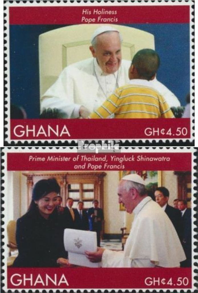 Briefmarken Ghana 2014 Mi 4388-4389 (kompl.Ausg.) postfrisch Papst Franziskus