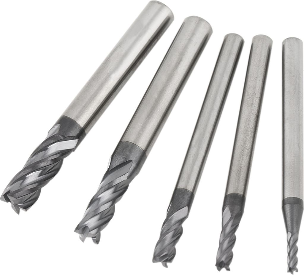 5pcs Wolframkarbid Gewinde 4-Flute Fräser Werkzeug Schaftfräser Set Werkzeuge Zubehör