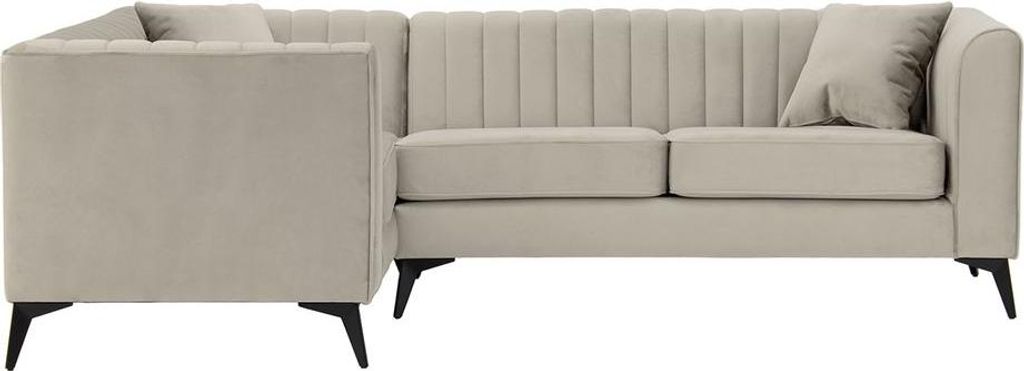 Linkseitiges Ecksofa Mary aus medizinischem Schaumstoff-Velluto 2-matte black